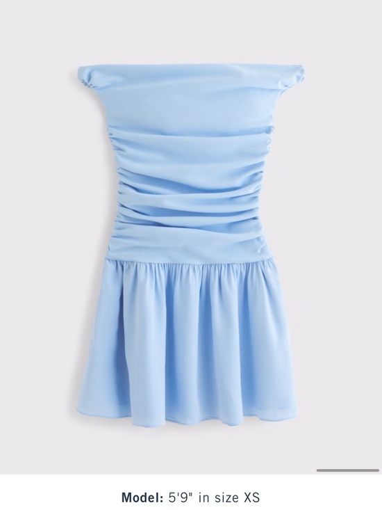 Abercrombie & Fitch Dresses & Skirts - Abercrombie & Fitch Light Blue Off the Shoulder Ruched Mini Dress